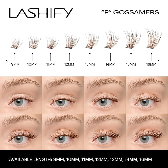 Lashify Plushy 9mm Gossamer Lashes in Chocolate Color, Easy DIY False Lashes for a Voluminous Yet Still Natural Look