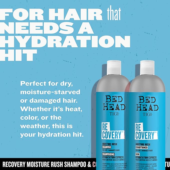 TIGI Bed Head Recovery Shampoo and Conditioner Set for Dry, Damaged Hair, 25.36 fl oz, 2 Count