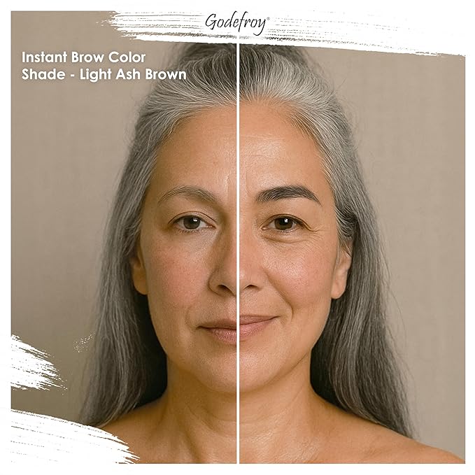 Godefroy Fast Acting Temporary Instant Brow Color, 3 Applications Per Package, Salon Quality Results, Light Ash Brown