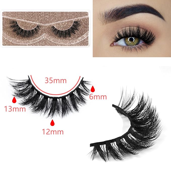 FARRED Wholesale Fluffy Dramatic Bulk Lashes 30 Pairs Pack Individual Box 10-18mm Volume Faux Mink Eyelash Thick 8D Fake Lash Short Natural Look Eyelashes (F05-30 pairs)