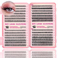 Lash Clusters Kit, 560 Pcs Eyelashes Clusters Kit 9-16mm Individual Lash Extension Kit D Curl Fluffy Wispy False Eyelashes (20D+30D+40D+50D, Lash Clusters)
