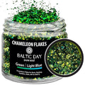 Chameleon Flakes for Resin [ Green | Light Blue ] - Color Shift Mica Pigment Powder for Epoxy Resin - Chrome Flakes for Tumblers, Molds, Nail Art, Eyeshadow, Makeup