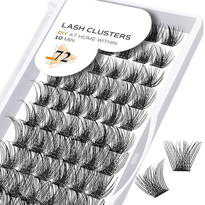 B&Q Lash Clusters B02 C Curl 18mm DIY Eyelash Extensions 72 Clusters Lashes C D Curl Mega Volume Individual Lashes Eyelash Clusters Extensions Individual Lashes Cluster DIY at Home (NM-C-18mm)