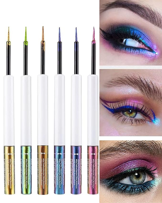 Chameleon Glitter Eyeliner Liquid-1Pcs Blue Purple Colored Metallic High-Pigmented Multichrome Shimmer Eye Liner Eyeshadow Pen,Longlasting Ultra-Fine Tip Eyeliner,Christmas Makeup Gift for Women-05