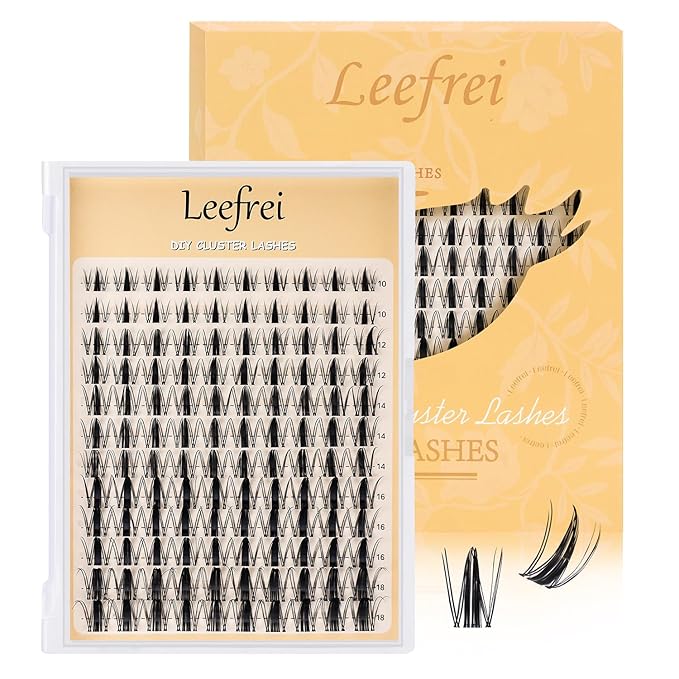 Lash Clusters Invisible Band 10-18mm Manga Lash Clusters D Curl Individual Clusters Eyelash Extensions Fairy Wispy Eye Lashes DIY Lash Extensions at Home (LF06 Lashes Only)