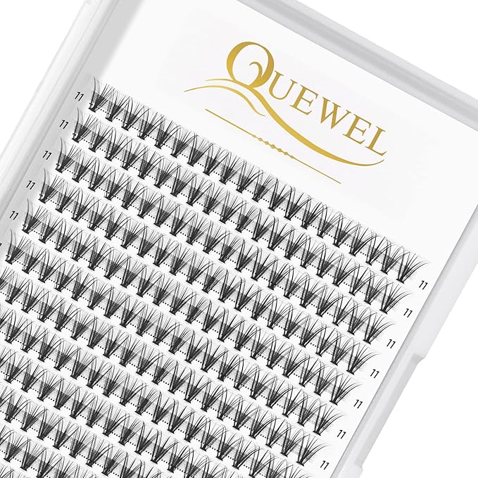 QUEWEL Cluster Lashes 240Pcs Individual Lash 20D 0.07C Curl 11mm Knot-Free Lash Extensions Clusters Lashes Soft&Natural False Eyelashes Individual DIY Eyelash Extension at Home(20D 0.07C 11)