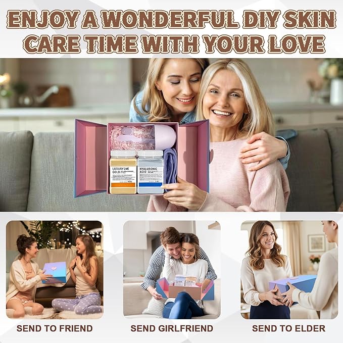 Jelly Mask Set,Hyalorunic Acid Jelly Masks For Facials Professional,24k Hydro Jelly Mask, Jelly Face Mask, Facial Mask Mixing Bowl Set And Headband, Gift set for women'sDay, Skin care set