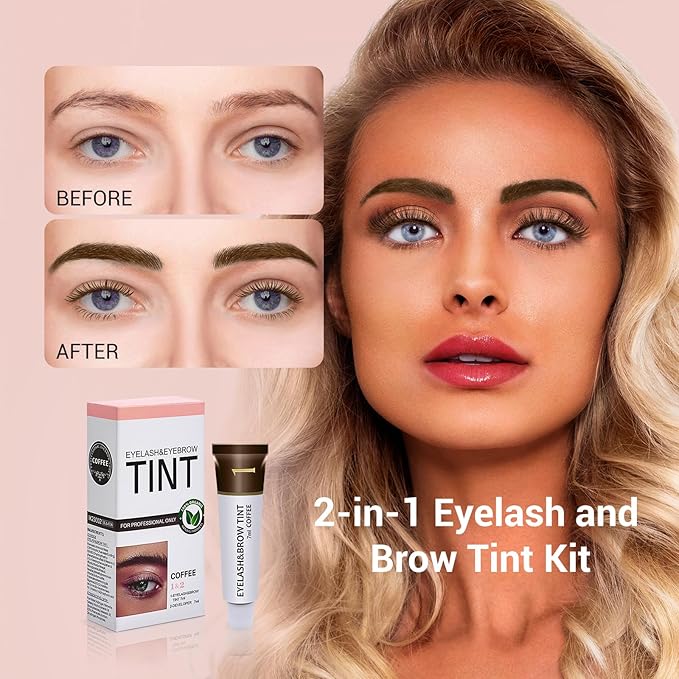 Lash Color Kit, 2 in 1 Professional Lash & Brow Color Kit, Eyebrow color Set for Women Coffee, 7ml