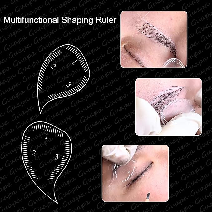 Premium Eyebrow Mapping Kit with White Mapping String, Brow Paste, Ultra-Thin Pencils & Multi-Style Rulers – Full Professional Microblading & Brow Design Set (Kit 2)