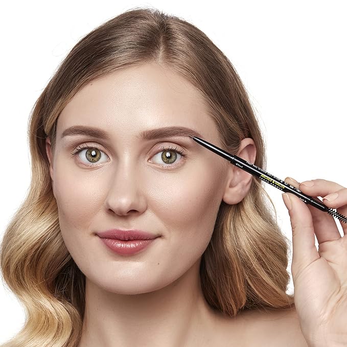 Arches & Halos Micro Defining Brow Pencil - Get Fuller and More Defined Brows - Long-Lasting, Smudge Proof, Rich Color - Dual Ended Pencil with Brush - Vegan and Cruelty Free - Warm Brown, 0.08 g