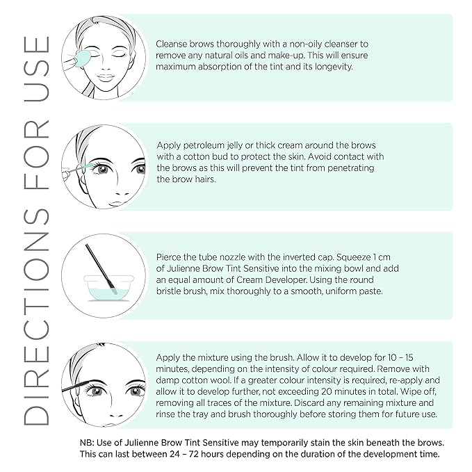 Julienne Sensitive Brow Tint Kit (Dark Brown)
