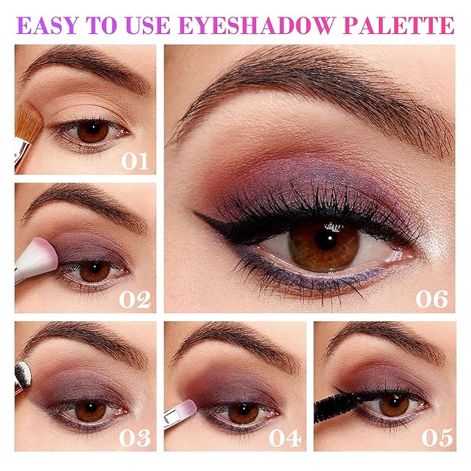 105 Colors Eyeshadow Palette with 5Pcs Brushes Set,Professional Makeup Smokey Nude Matte Eyeshadow Palette,Colorful and Long Lasting Powder Eye Shadow Makeup Gift Set
