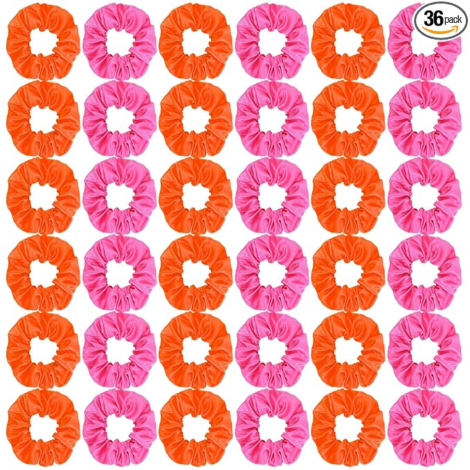 Silk Satin Scrunchies for Women Girls 36 PCS Hair Scrunchies Silk Satin Hair Ties for Thick Hair Bulk Hair Ties Hair Accessories