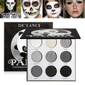 Afflano Goth Eyeshadow Palette Grey Black White Silver, Blendable Smokey Eye Eyeshadow for SFX Skull Goth Look Halloween Makeup Palette, Long Lasting Dark Gothic Eye Shadow Pallet - Panda