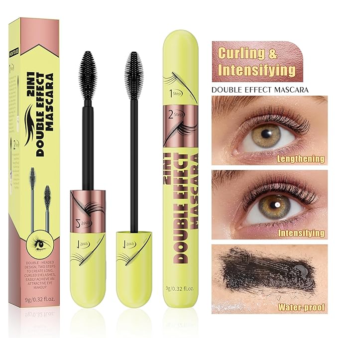 Black Tubing Mascara for Volume and Length - Waterproof, Washable, No Smudge, Full and Soft Formula with Prime Lash Care(Black*1)