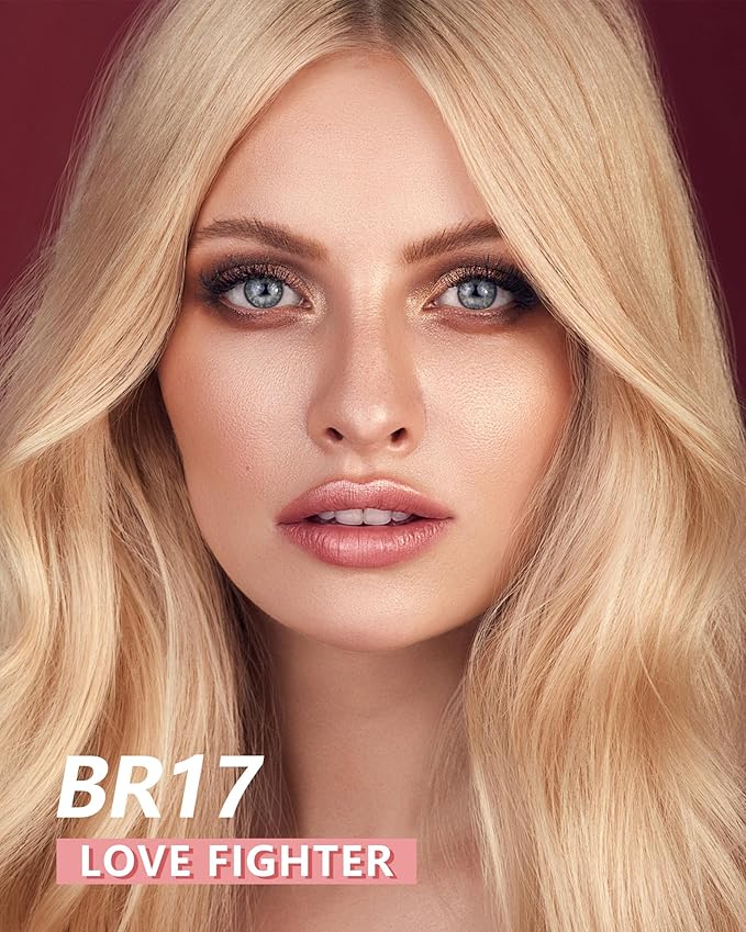 MAKI YIKA Pink Nude Lipstick for Women Metallic Lipsticks for Mother Glitter Long Lasting Lipstick No Smudge No Transfer Liquid Lip Gloss (BR017 Love Fighter)