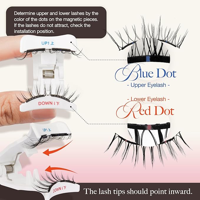 LASHVIEW Magnetic Eyelashes with Applicator,Reusable Soft Magnetic Eyelashes Natural Look, No Glue Needed RC14-N