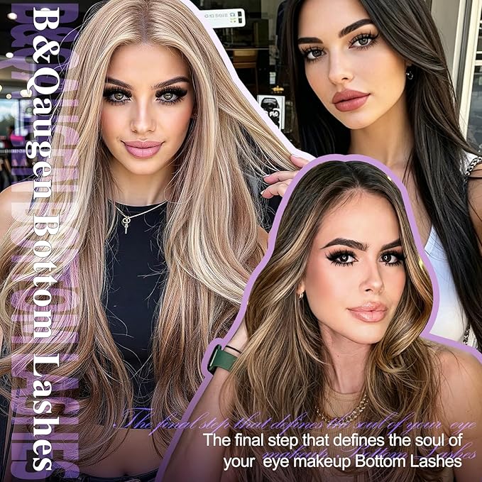B&Q Bottom Lashes Clusters 3 Styles Spikes and Bottom Lash Clusters 180PCS Bottom Eyelashes Natural, Manga & Dramatic Bottom Lashes Individual Invisible Band 6-8MIX with Bottoms for Under Eye Makeup