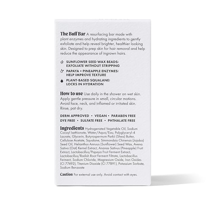 NEW Nood™ Buff Bar — Pre-Shave Exfoliating Body Scrubber Treatment for Keratosis Pilaris (KP) Bumps — Reduce Ingrown Hairs, Improve Skin Texture, & Reveal Brighter, Healthier Skin