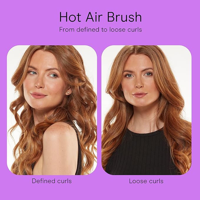 INFINITI PRO CONAIR Hot Air Styling Brush Set with 2-inch and 1.5-inch Bristles, 2 Tourmaline Ceramic Rotating Dryer Brush Attachments, Ideal for Every Hair Type, Multicolor