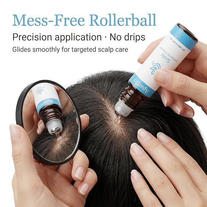 Aparthy Hair Growth Roll On for Hair Strengthening – Rosemary, Menthol & Camellia Oil – Nourishes Scalp, Non-Greasy, for Men & Women – 2 Pack (10ml each)