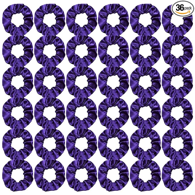 Silk Satin Scrunchies for Women Girls 36 PCS Hair Scrunchies Silk Satin Hair Ties for Thick Hair Bulk Hair Ties Hair Accessories