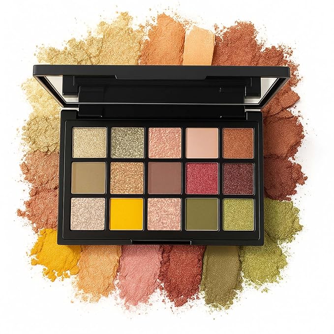 K'APEINE 15Colors Eyeshadow, Coloful Eye Shades Matte Metallic Shimmer Finish Makeup Palette High-Pigment Ultra-Glitter Eyeshadow Makeup with Long-Wearing Formula Makeup Pallet for Women Daily,Parties