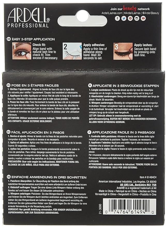 Ardell Demi Wispies False Eyelashes, Black - Full Volume Wispy Lashes, Reusable Strip - Natural Look, Eye Makeup Enhancement, 2 Pack