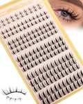 Manga Lash Clusters Wispy Lashes Clusters Natural Look Natural Eyelash Clusters Eyelash Extensions 8-16MM Fairy Individual Lashes with Bottom Lashes 6-7mm
