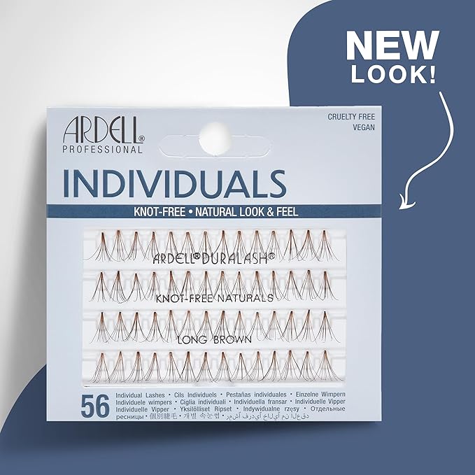 Ardell Individual False Eye Lashes - Long, Brown, Natural Look DIY Lash Clusters, Easy Application for Eyelash Extension Effect, 4-Pack