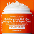 SeoulCeuticals Snail Mucin Moisturizer 97.5% - Korean Skin Care Snail Repair Cream - Day & Night Anti Aging K Beauty Skincare Cruelty Free 2oz