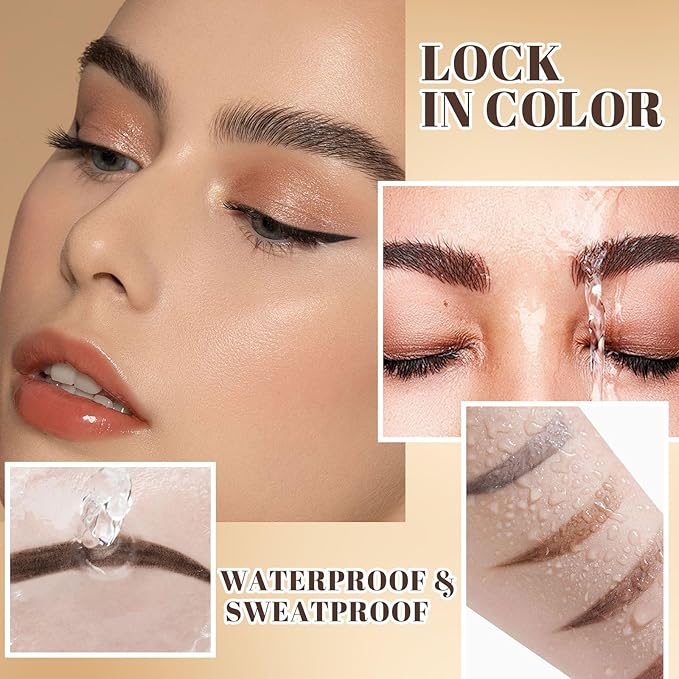 Eyebrow Gel - Peel-Off Eyebrow Tint, Waterproof Tattoo Cover Up Long-Lasting Peel Off Brow Gel For Natural & Defined Brows, Semi-Permanent Eyebrow Color Makeup For All-Day Wear(Dark Brown)