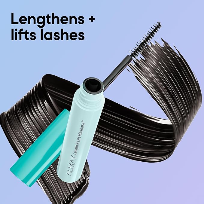 Almay Lengthening Mascara, Volume & Lift, Eye Makeup, Hypoallergenic and Fragrance Free (Packaging May Vary), 030 Black, 0.24 fl oz