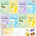 16 Pack Moisturizing Foot Mask,Hydrating Foot Masks for Dry Cracked Feet,Soothing Dry Skin Moisturizer Socks for Baby Soft Feet,Teacher Appreciation Gifts,Foot Care Spa Gifts for Women Men(4 Styles)