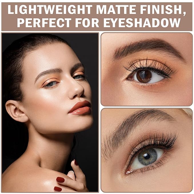 IONSGAKO 9 Colors Matte Naked Eyeshadow Palette Natural Nude Smoky Brown Taupe Eyeshadow Palette Ultra-Blendable Highly Pigmented Eye Shadow Makeup Palette with Brush-03 Cement Color
