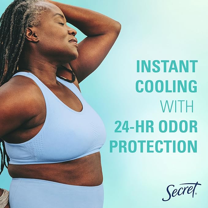 Secret Cooling Aluminum Free Whole Body Deodorant Mist for Women, 24hr Odor Protection, Instant Cooling Relief, Soothes & Revitalizes Skin, PH Balanced Formula, Invigorating Mint Scent, 5.2 fl oz