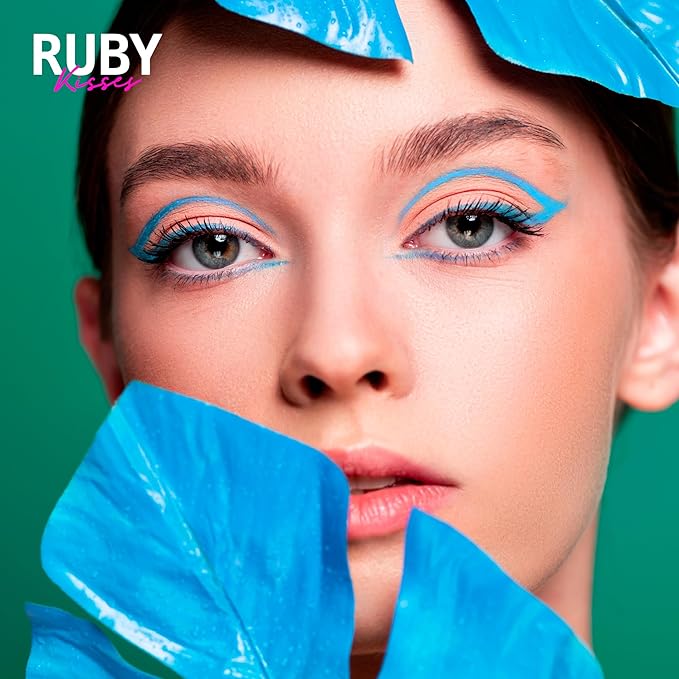 Ruby Kisses Pencil Eyeliner, Retractable Eyeliner, Waterproof, Smudge-Proof Eye Makeup, High Pigmented, 24H Long Lasting Eyepencil (Pastel Blue)