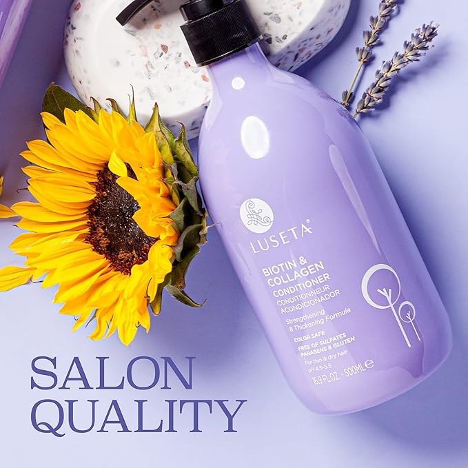 Luseta Biotin & Collagen Conditioner Thickening for Hair Loss, 16.9oz Biotin Hair Conditioner for Hair Growth - Infused with Argan Oil to Repair Damaged Dry Hair - Sulfate Free Paraben Free
