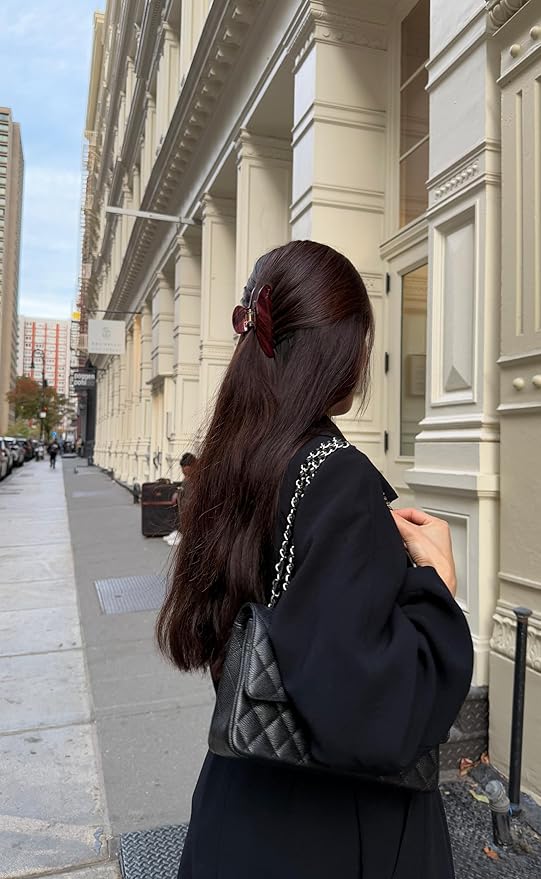 Luxury Burgundy Claw Clip for Women | Our Large 4 Inch Hair Clip Creates Beautiful Half Ups, Secure Updos & Chic Daily Styles | Premium Acetate Claw with Secure Hold & Snag Free Teeth for Easy Styling