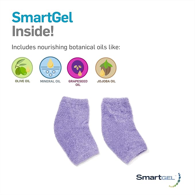 NatraCure Moisturizing Gel Heel Sleeves and Gloves - Lavender (for Dry Skin, Hands, Feet & Cuticles)