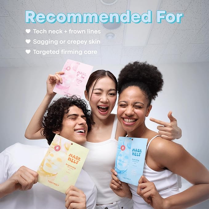 TONYMOLY Mask Melt Multi-Zone Targeted Hydrogel Patches – Forehead Or Neck – Collagen + Peptides – Lifting Overnight Mask – 1 Patch