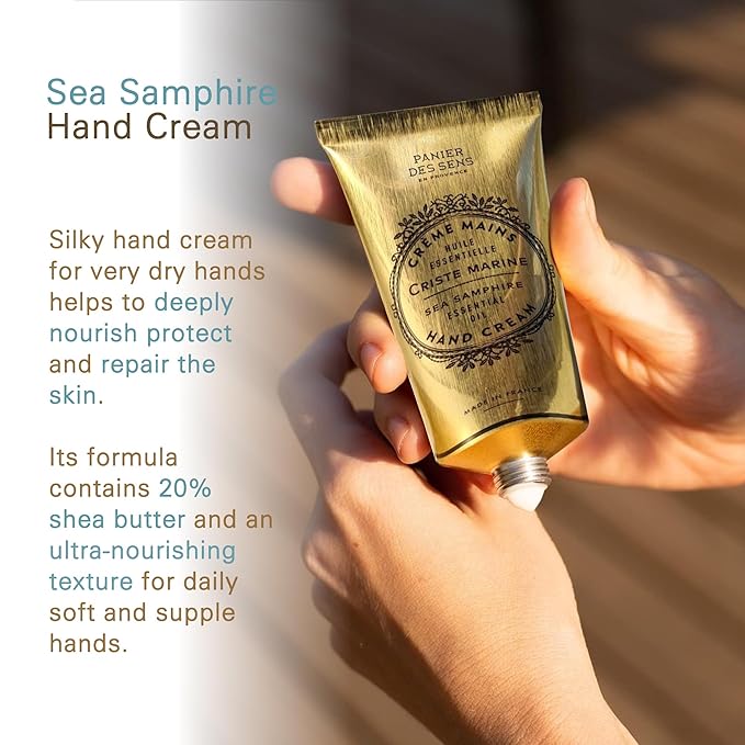 Panier des Sens – Sea Samphire Hand Cream – Moisturizing Hand Lotion for Dry Skin – Premium French Hand Cream, Softening Care for Women, 97% Natural Ingredients, 2.5 Fl Oz