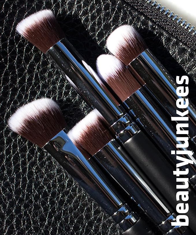Small Concealer Brush Under Eye – Mini Tapered Kabuki Makeup Brush for Blending, Setting, Contour Eyeshadow, Powder, Cream Make Up, Vegan Synthetic