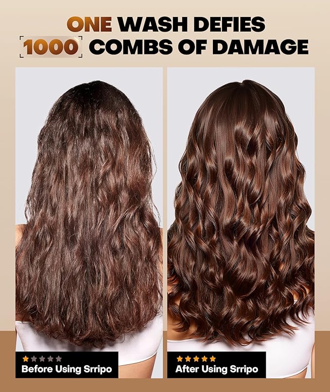 Srripo Collagen Hair Mask for Deep Conditioning, Keratin Hair Treatment with 4 Hydrolyzed Proteins, Moroccan & Avocado Oils Conditioner for Nourish, Calendula Gentian Extracts Care Dry & Damaged Hair