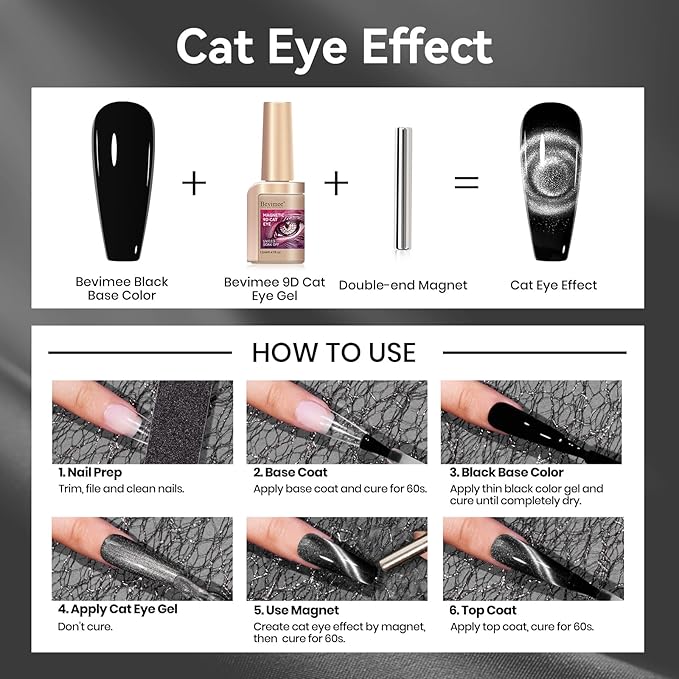 Cat Eye Gel Nail Polish Silver 12ML 9D Chameleon Cateye Magnetic Nail Polish Gel Holographic Cat Eye with Magnet Stick Varnish Soak off Manicure 1PC