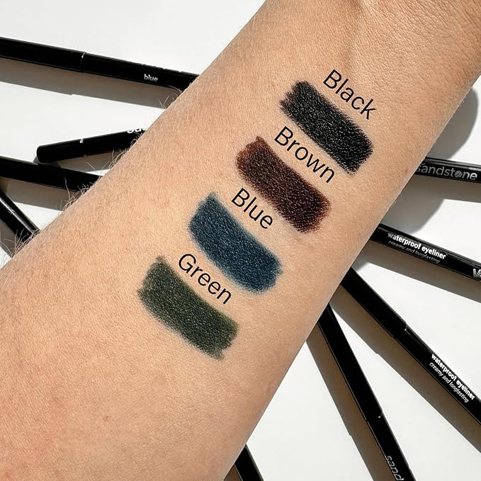 Sandstone Scandinavia Waterproof Eyeliner Pencil – Hypoallergenic & Vegan – Smudge-Proof Gel Formula – For Sensitive Eyes – Blue