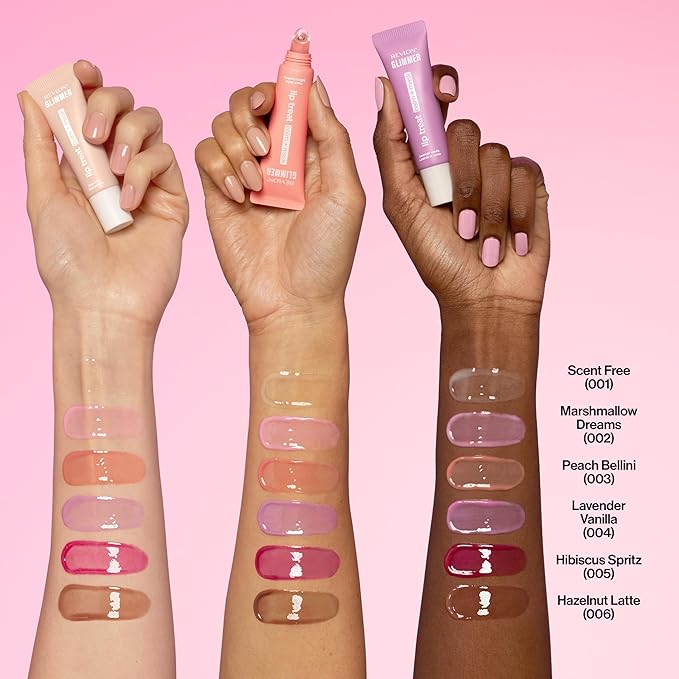 Revlon Glimmer Lip Treat Balm + Mask, Overnight Peptide Lip Treatment, Hydrating, 006 Hazelnut Latte, 0.4 fl oz