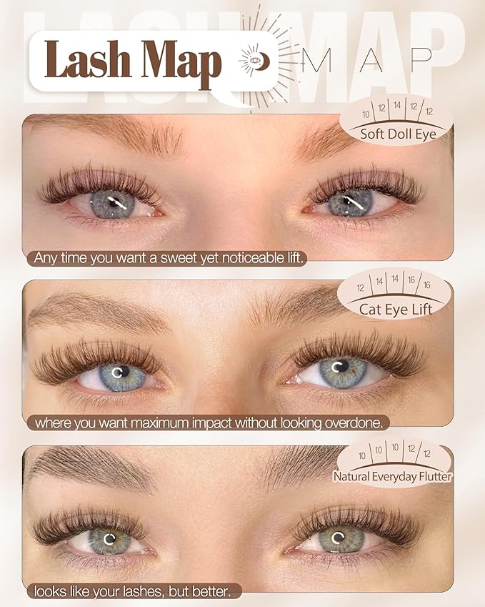 Brown Lash Clusters Kit Spider Cluster Eyelash Extensions Kit Fluffy Wispy Individual Lash Extensions 10-16MM CC Curl Clear Band Eyelash Clusters with Bond and Seal Lash Glue and Applicator