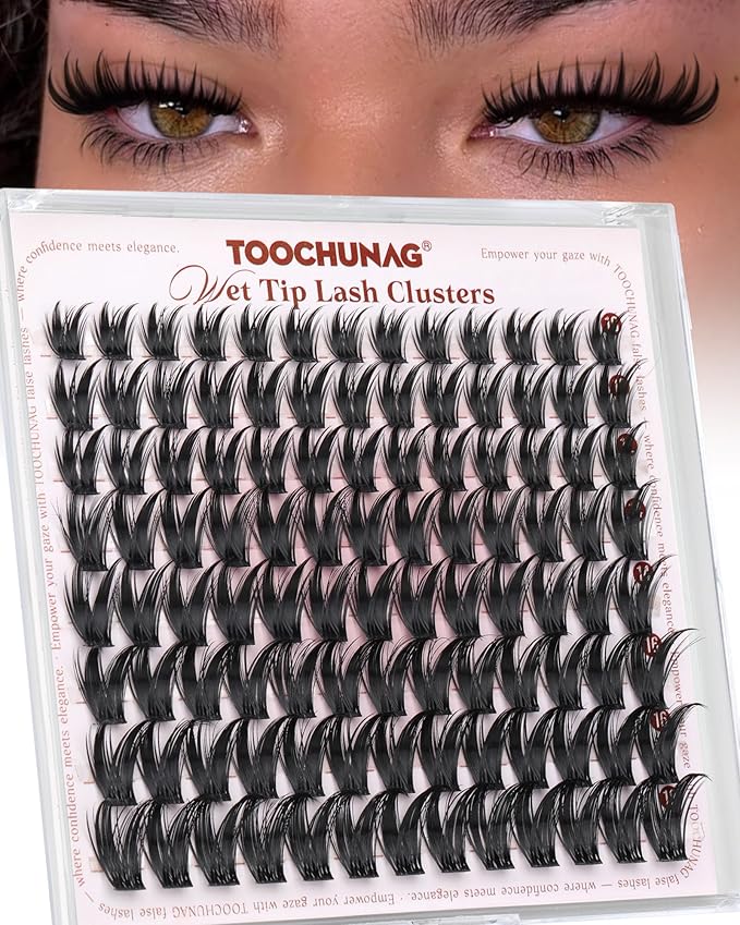 TOOCHUNAG Manga Lash Clusters Bunny Cluster Eyelash Extensions 10-18mm Fairy Spiky False Eyelashes Clusters D Curl Cluster Lashes Individual for Baddie Anime Eye Lash Extension