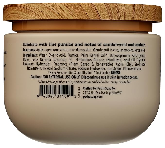 PACHA SOAP Santal & Amber Body Scrub, 15 OZ
